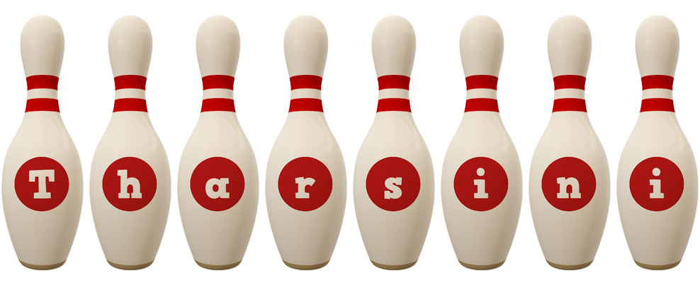 Tharsini bowling-pin logo