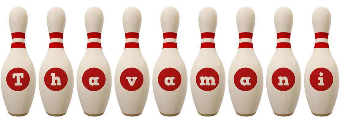 Thavamani bowling-pin logo