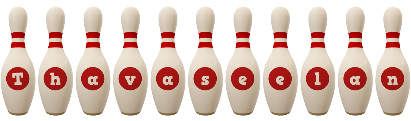 Thavaseelan bowling-pin logo