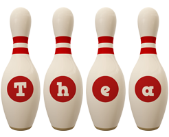 Thea bowling-pin logo