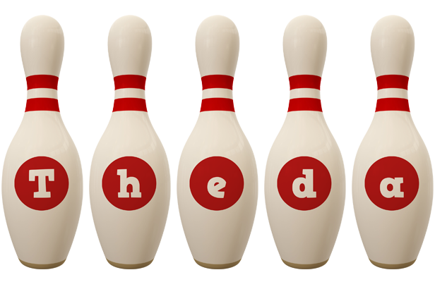 Theda bowling-pin logo