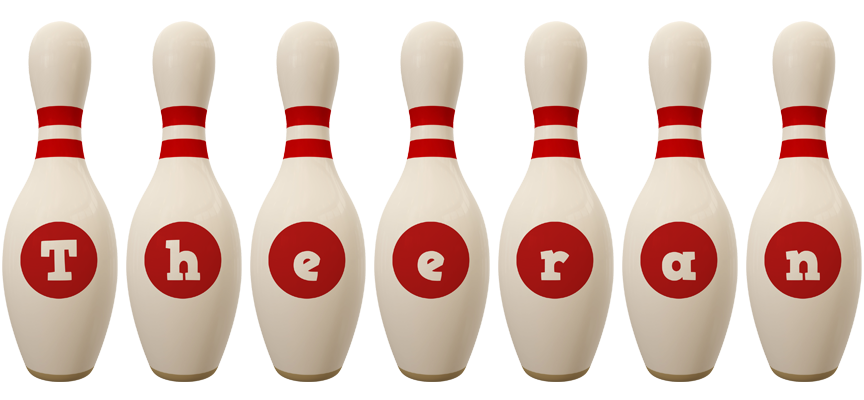 Theeran bowling-pin logo