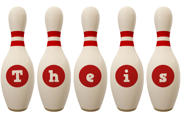 Theis bowling-pin logo