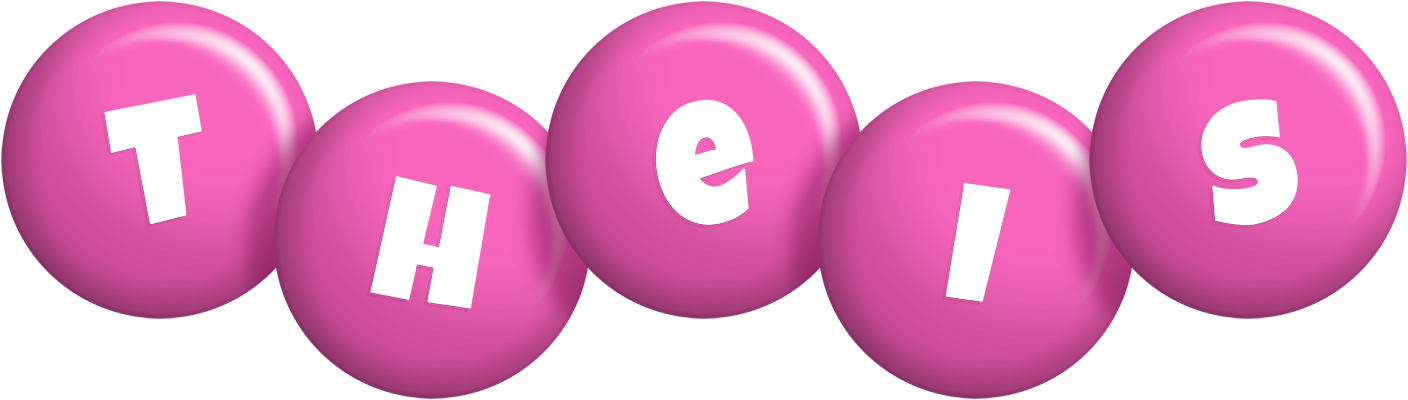Theis candy-pink logo