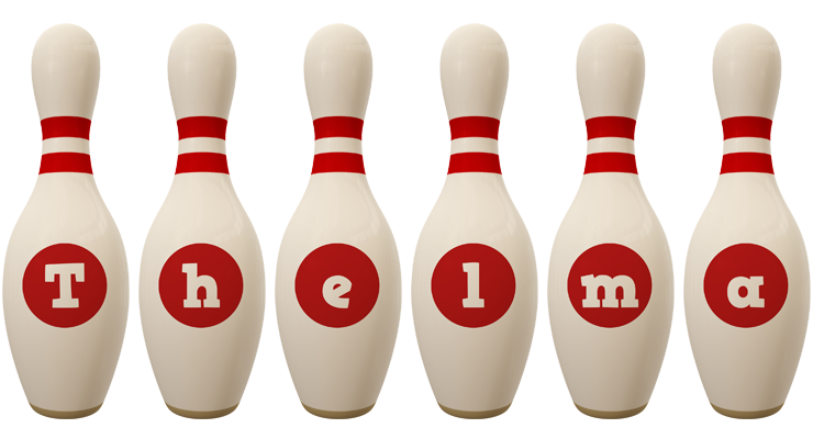 Thelma bowling-pin logo
