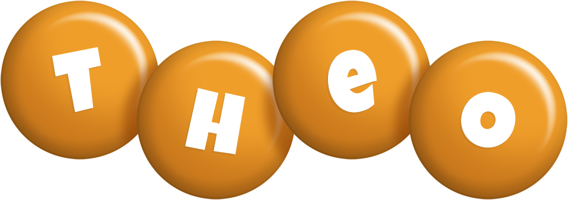 Theo candy-orange logo