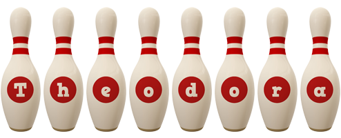 Theodora bowling-pin logo