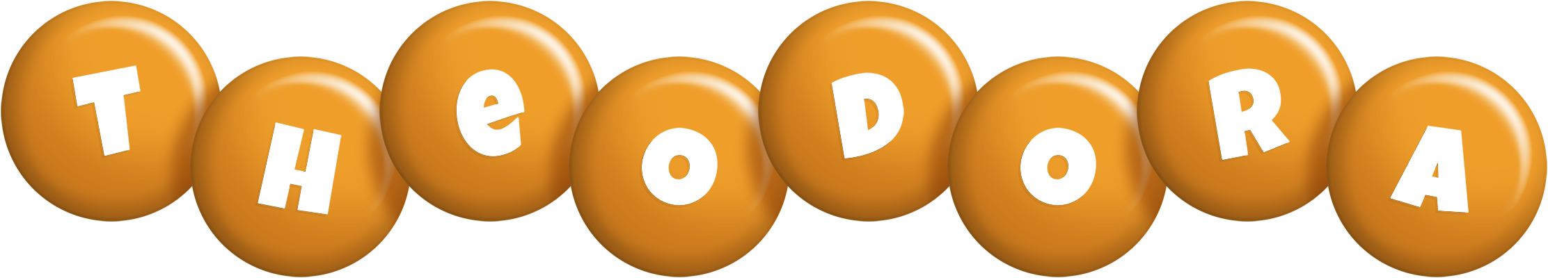 Theodora candy-orange logo