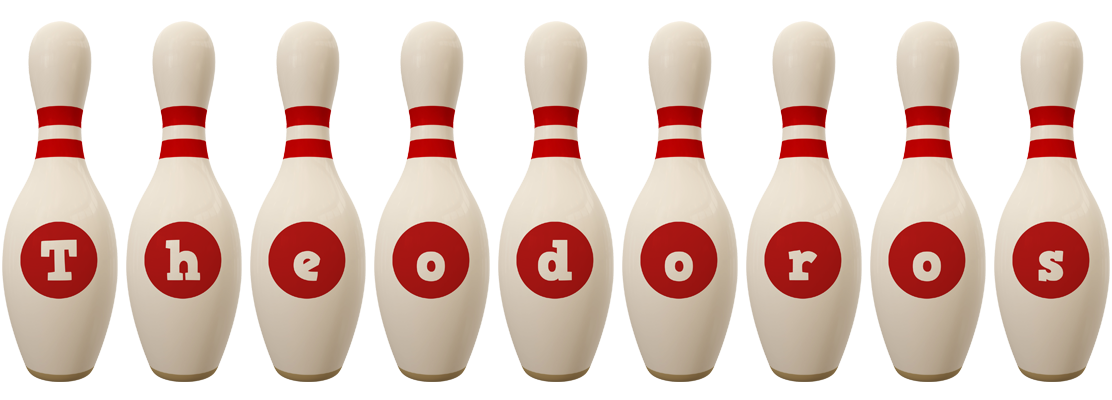 Theodoros bowling-pin logo