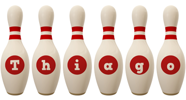 Thiago bowling-pin logo