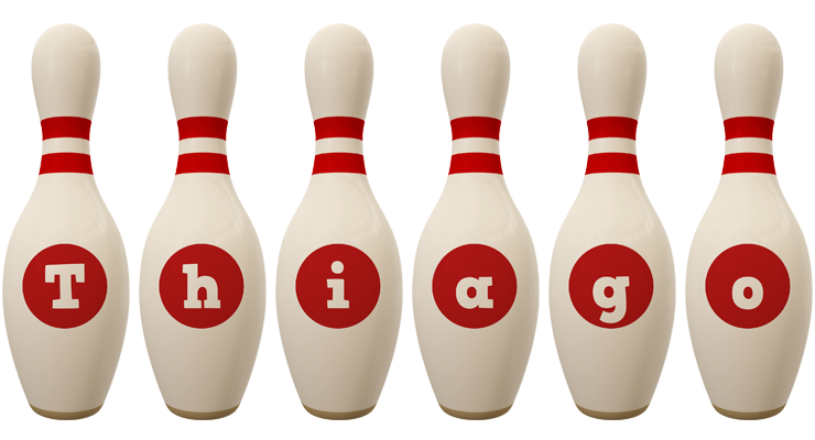 Thiago bowling-pin logo