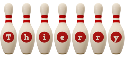 Thierry bowling-pin logo