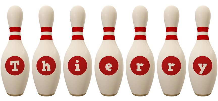 Thierry bowling-pin logo