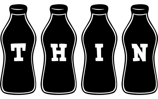 Thin bottle logo