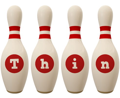 Thin bowling-pin logo