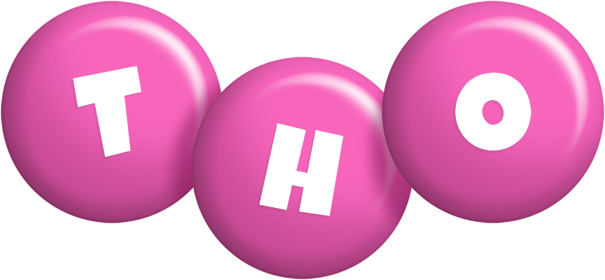 Tho candy-pink logo