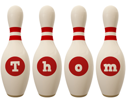 Thom bowling-pin logo