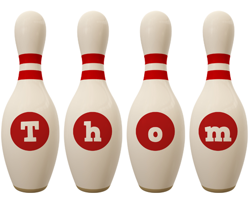 Thom bowling-pin logo