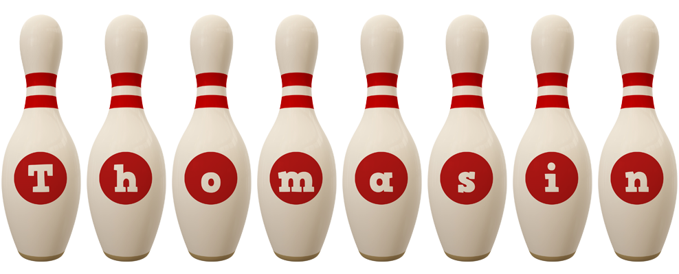 Thomasin bowling-pin logo
