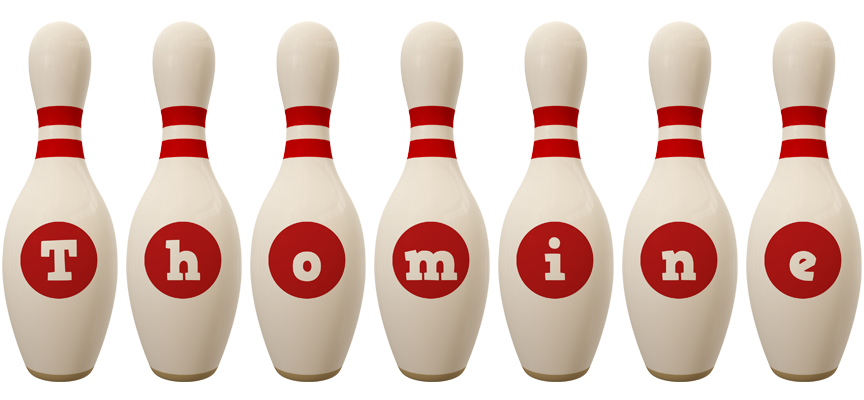 Thomine bowling-pin logo