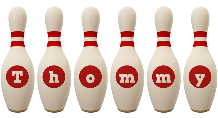 Thommy bowling-pin logo