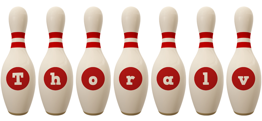 Thoralv bowling-pin logo