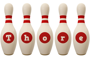 Thore bowling-pin logo