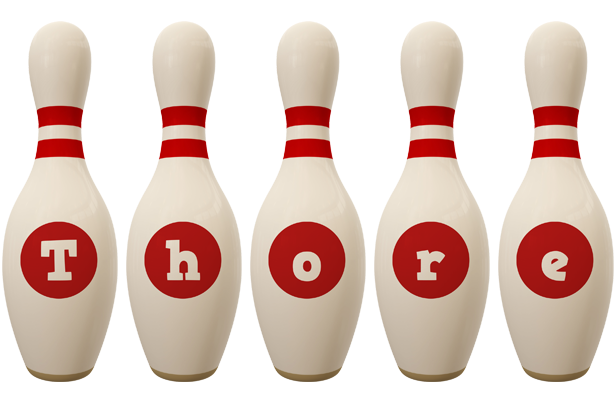 Thore bowling-pin logo