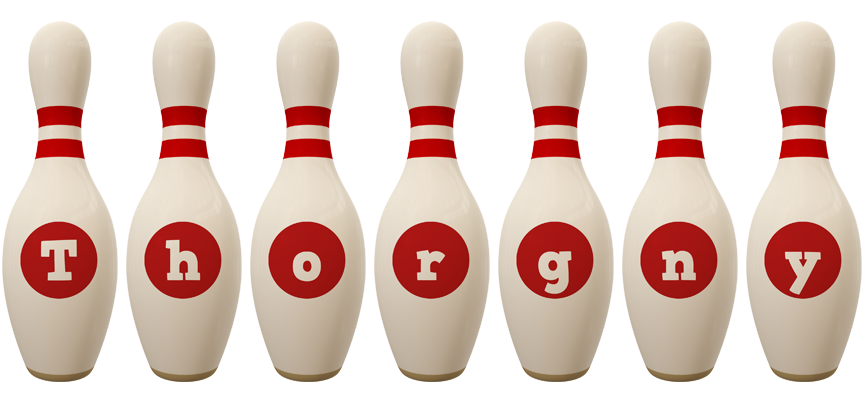 Thorgny bowling-pin logo