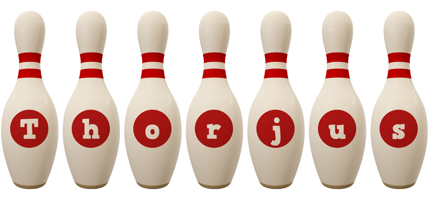 Thorjus bowling-pin logo