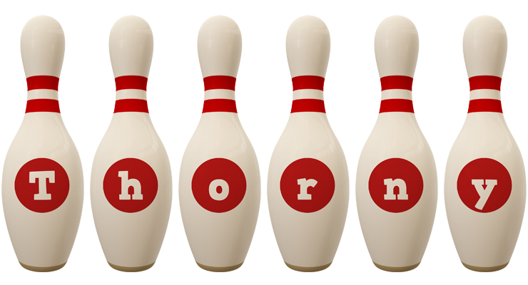 Thorny bowling-pin logo