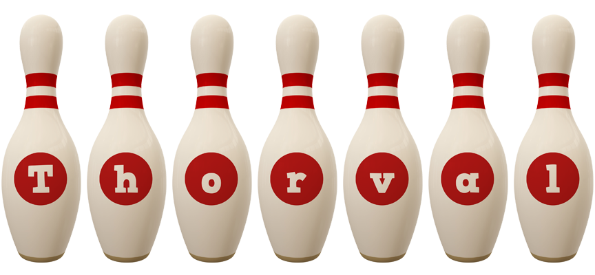 Thorval bowling-pin logo