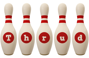 Thrud bowling-pin logo