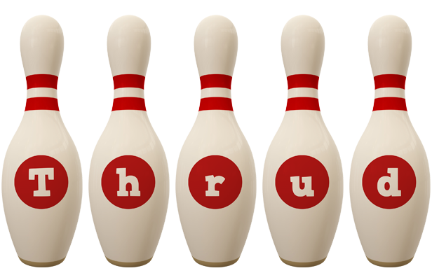 Thrud bowling-pin logo
