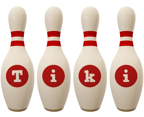 Tiki bowling-pin logo
