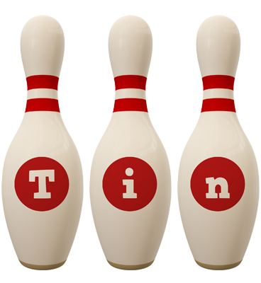 Tin bowling-pin logo