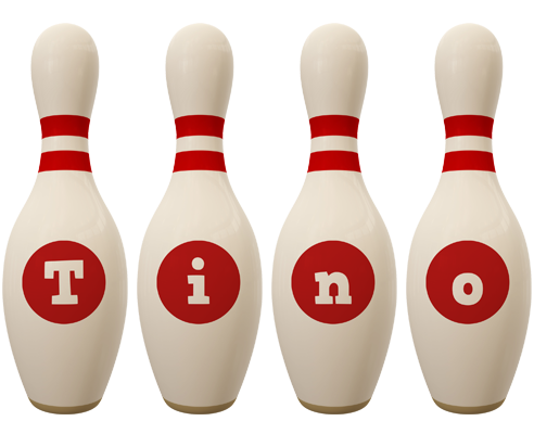 Tino bowling-pin logo