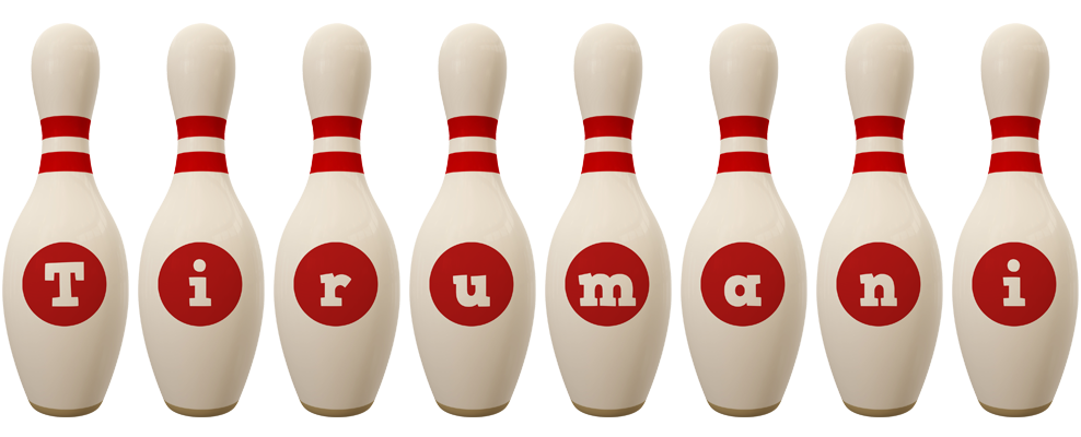 Tirumani bowling-pin logo