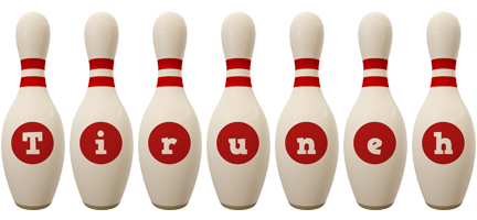 Tiruneh bowling-pin logo