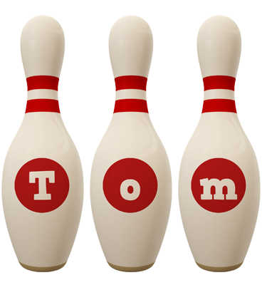 Tom bowling-pin logo