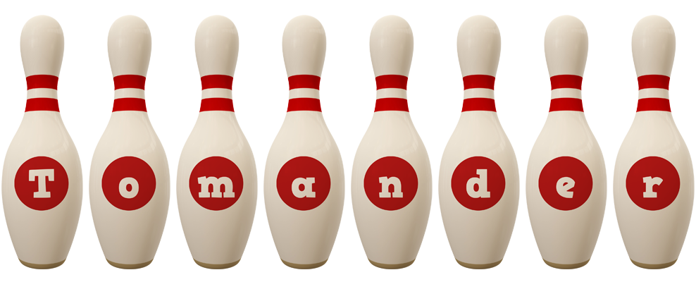 Tomander bowling-pin logo