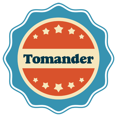 Tomander labels logo