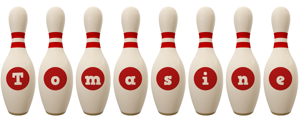 Tomasine bowling-pin logo