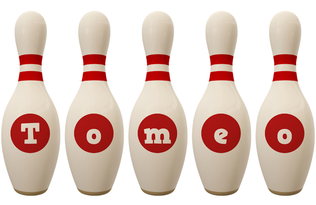 Tomeo bowling-pin logo