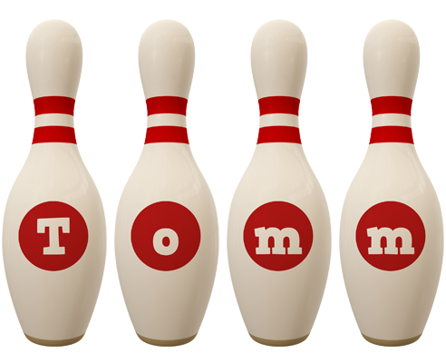 Tomm bowling-pin logo