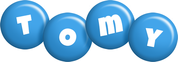 Tomy candy-blue logo