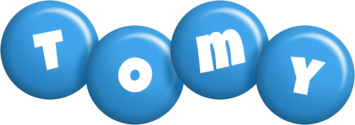Tomy candy-blue logo