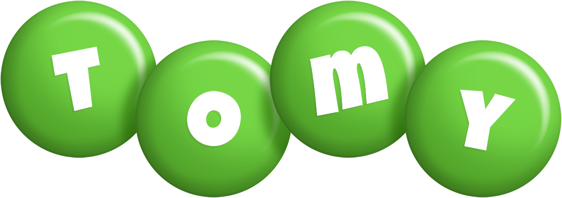 Tomy candy-green logo
