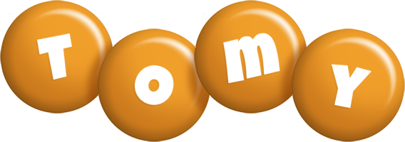Tomy candy-orange logo