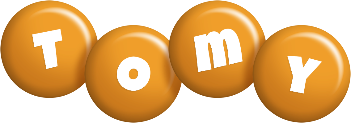 Tomy candy-orange logo